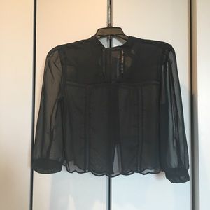 Sheer black long sleeve blouse
